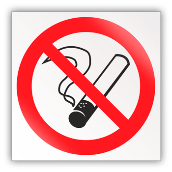 Знак P01 «Запрещается курить» (светоотражающий пластик, 400х400 мм)